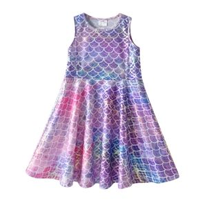 Colorful Mermaid Scale Kids Casual Dress